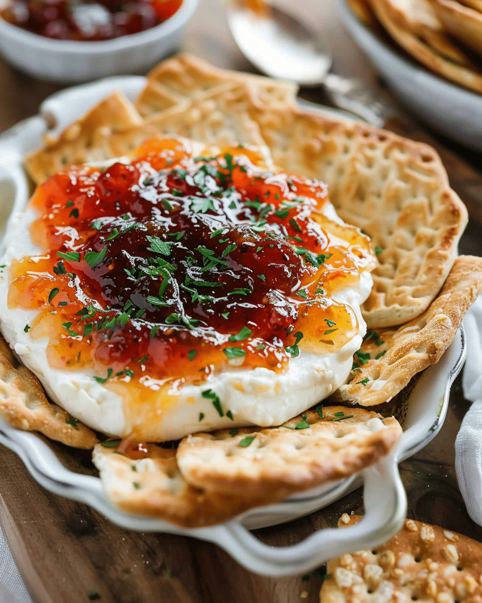 Easiest Pepper Jelly Cheese Dip