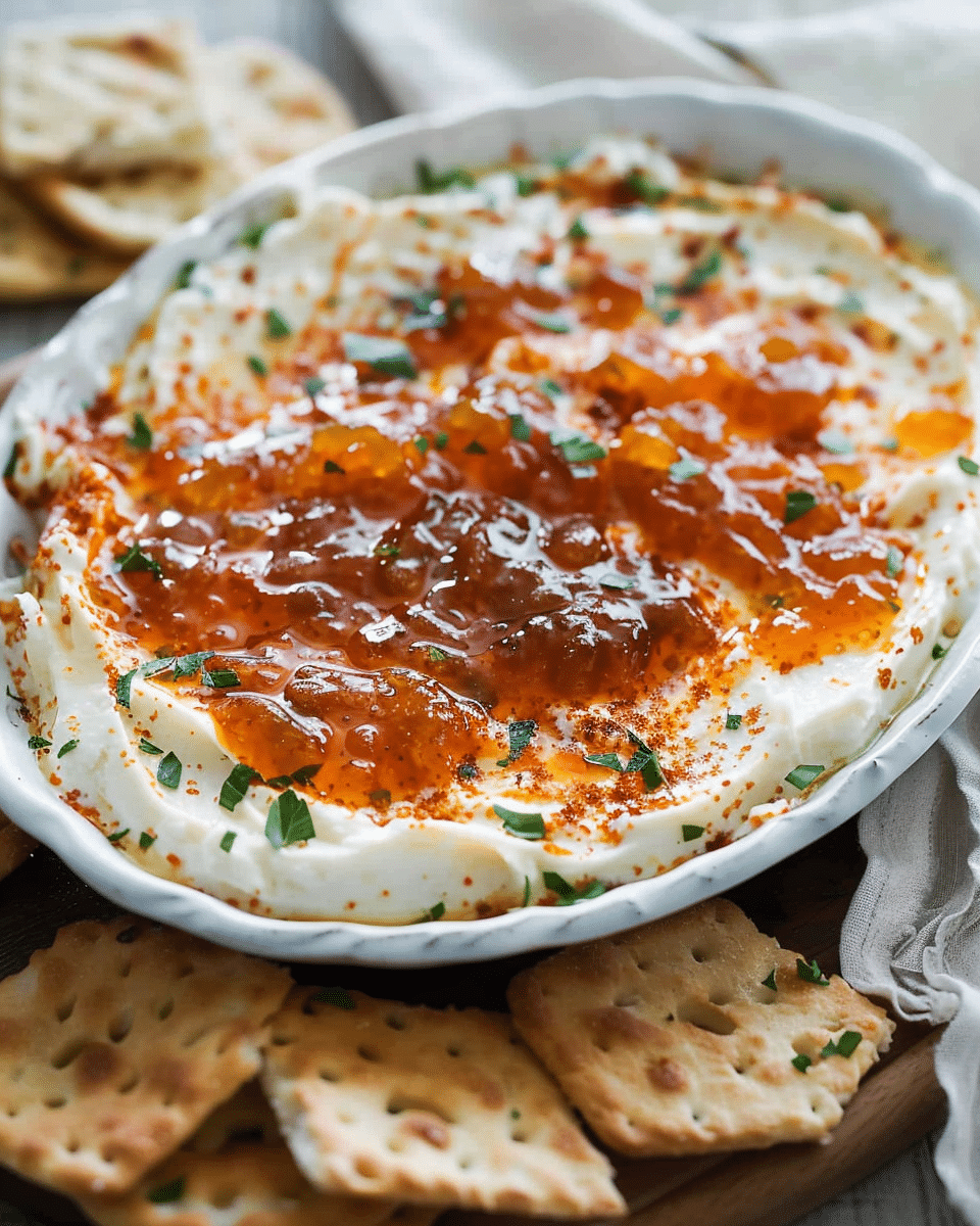 Easiest Pepper Jelly Cheese Dip