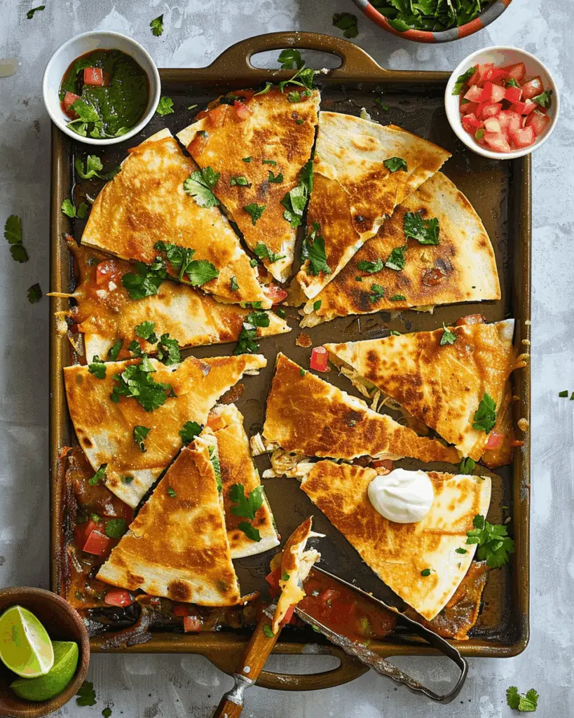GIANT Baked Chicken Quesadilla {One Pan}