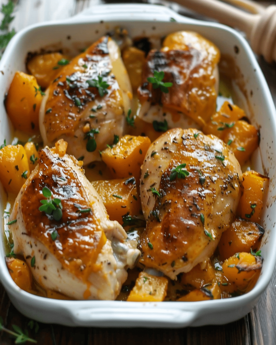 Honey Roasted Butternut Squash with Chicken Recipe