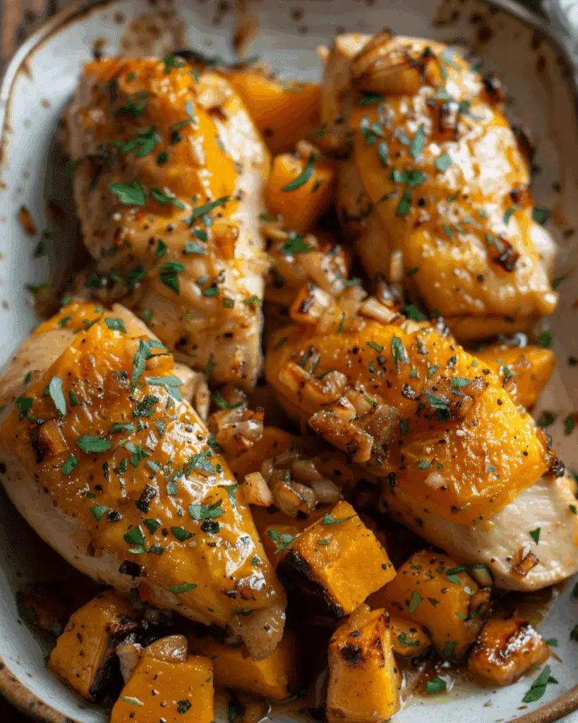 Honey Roasted Butternut Squash with Chicken Recipe