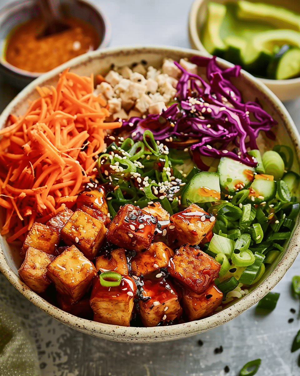 Honey & Soy Tofu Poke Bowl Recipe