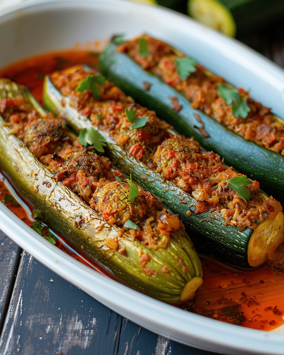 Kabak Dolmasi – Turkish Stuffed Zucchini