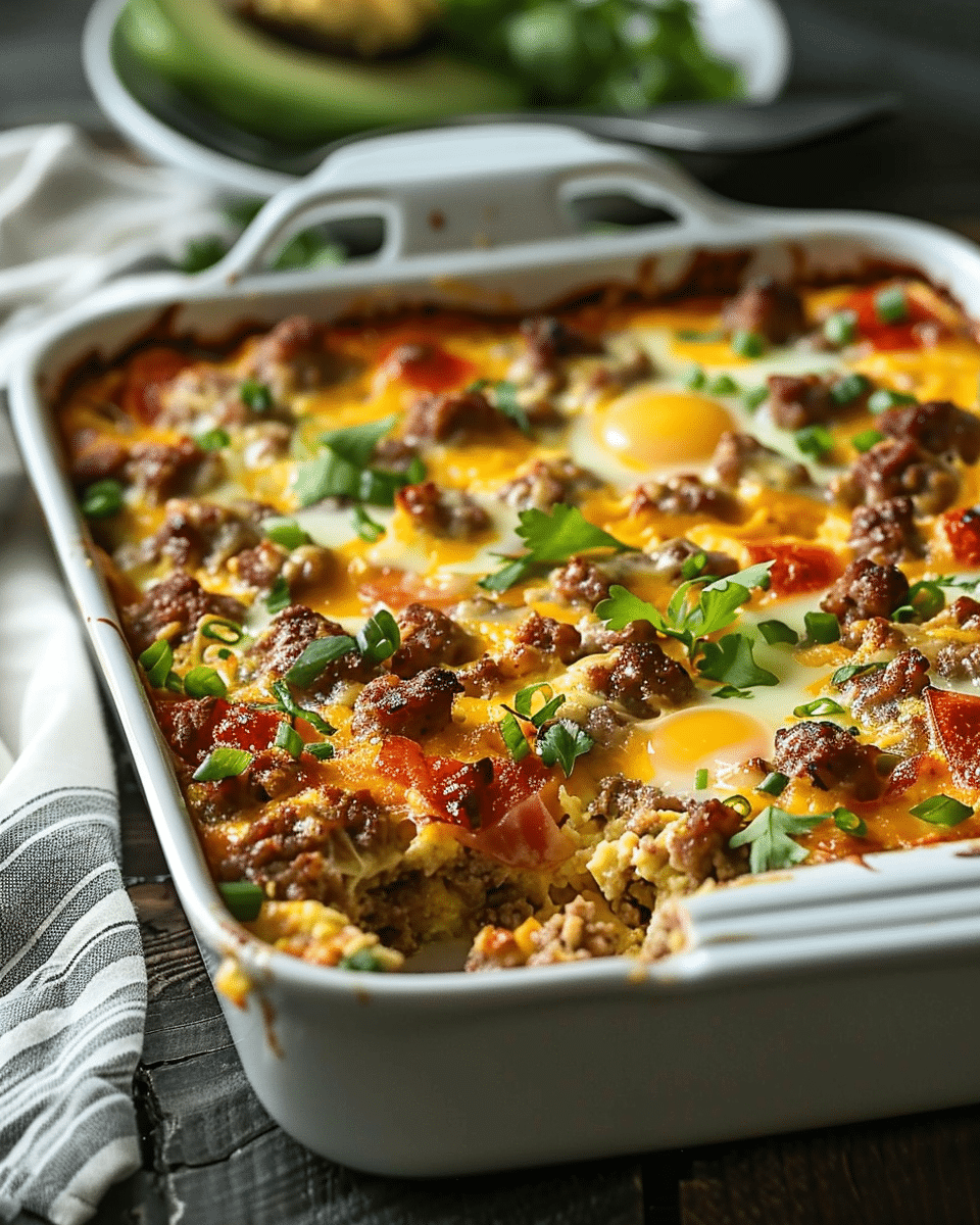 Keto Sausage and Egg Breakfast Casserole Recipe
