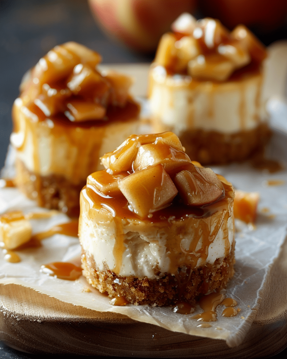 Mini Caramel Apple Cheesecakes