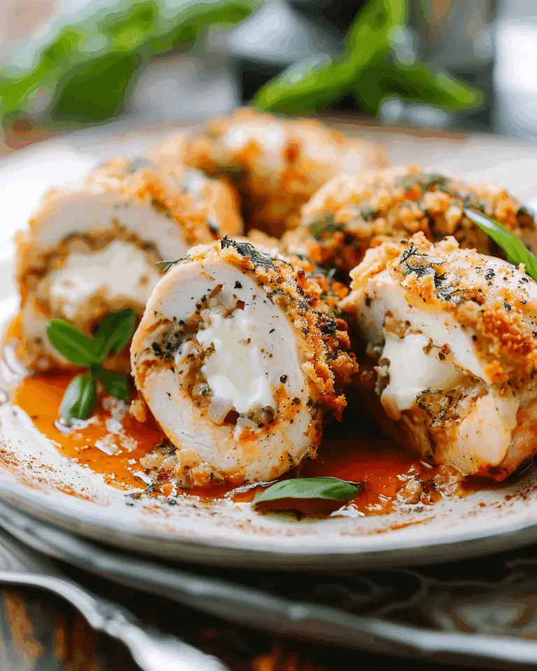 Mozzarella Stuffed Chicken Rolls