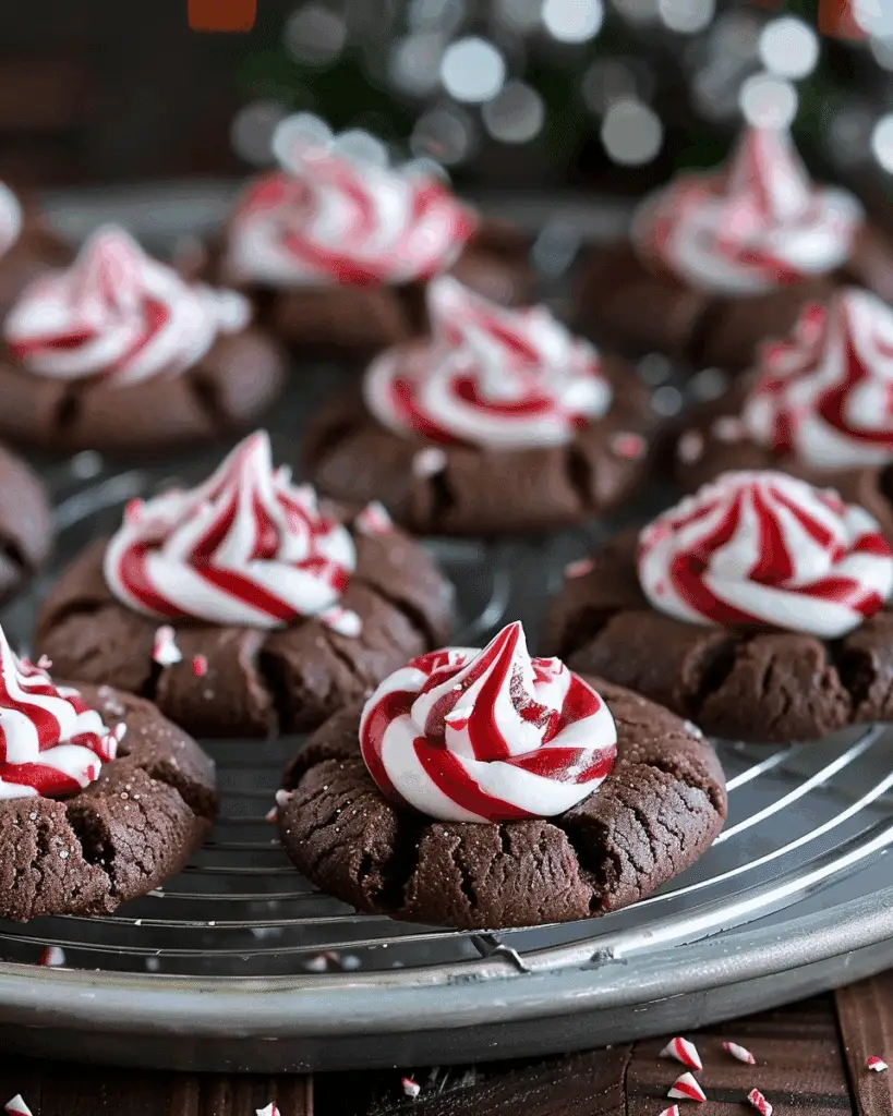 Peppermint Chocolate Blossom Cookies