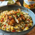 Poblano Corn Rice with Grilled Chicken