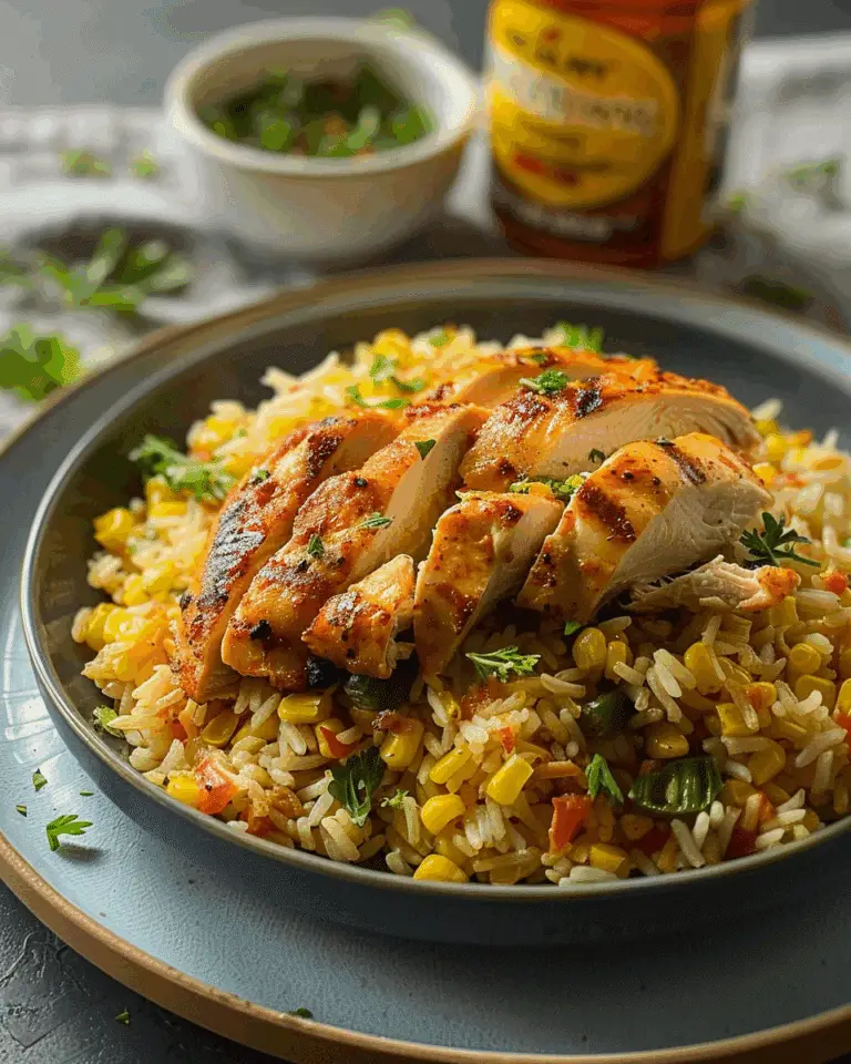 Poblano Corn Rice with Grilled Chicken