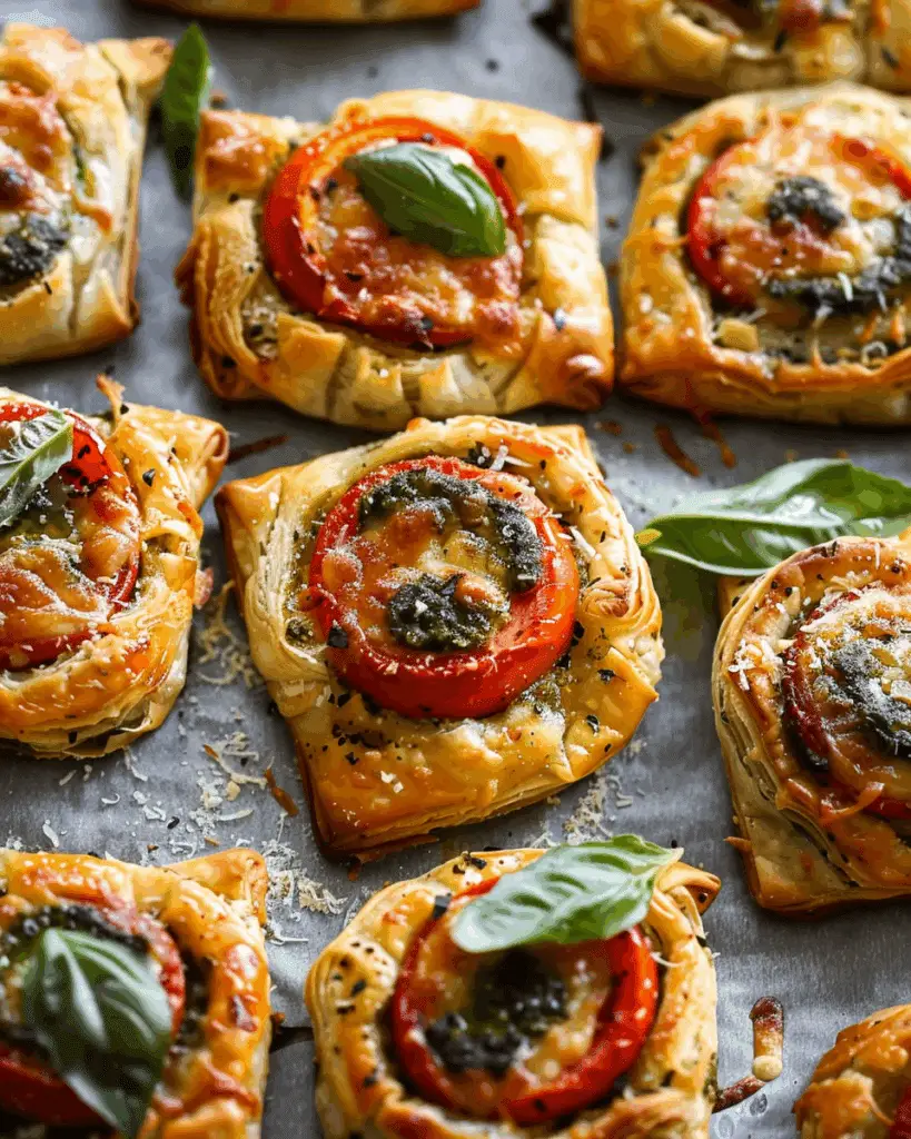 Puff Pastry Pesto Pizza Bites