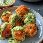 Salmon Balls with Creamy Avocado Sauce