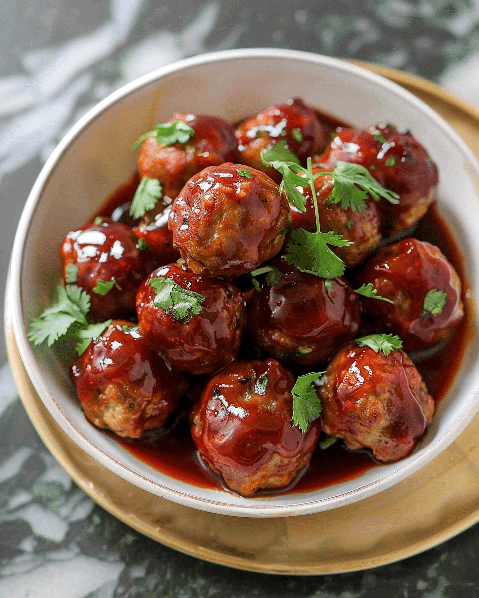 Slow Cooker Cranberry Glazed Meatballs with BBQ Sauce
