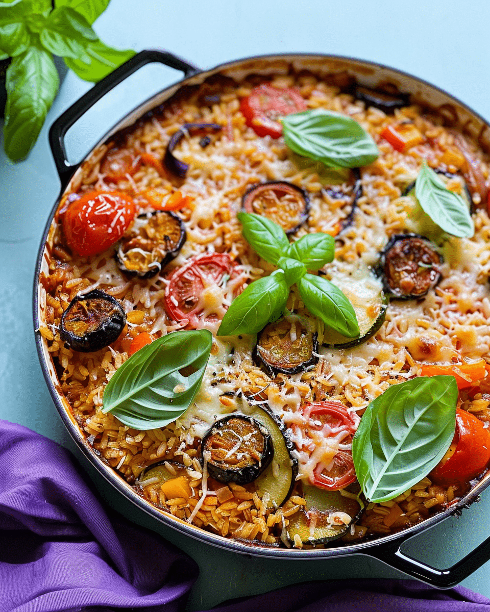 5-Ingredient Ratatouille Rice Bake