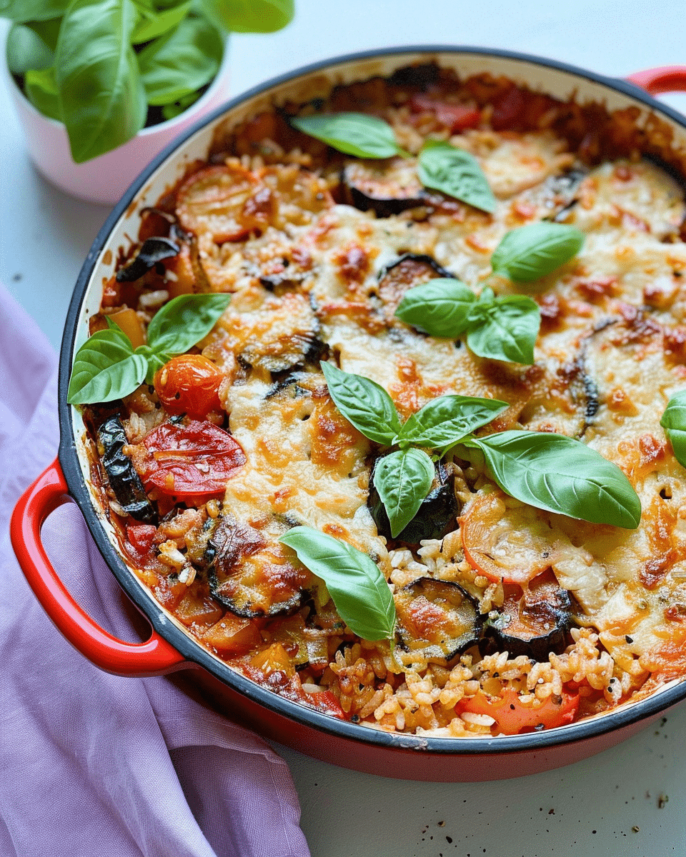 5-Ingredient Ratatouille Rice Bake