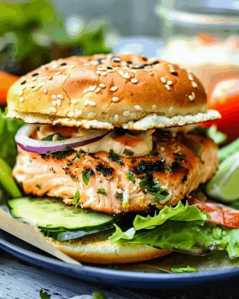 Asian Salmon Burgers with Wasabi Mayonnaise