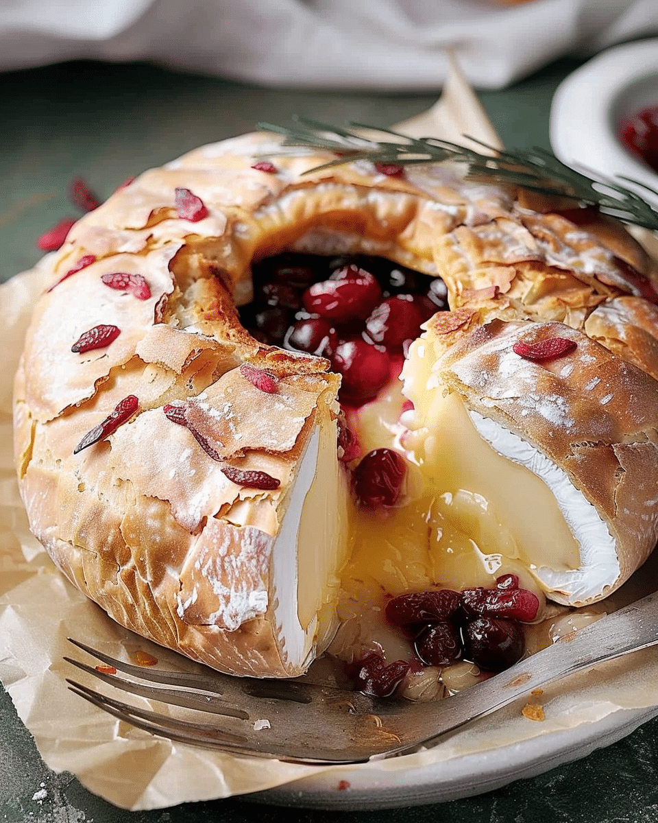 Baked Brie and Cranberry in a Cob