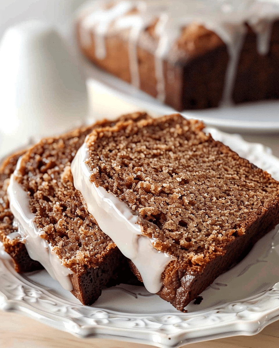 Banana Gingerbread with Vanilla Glaze