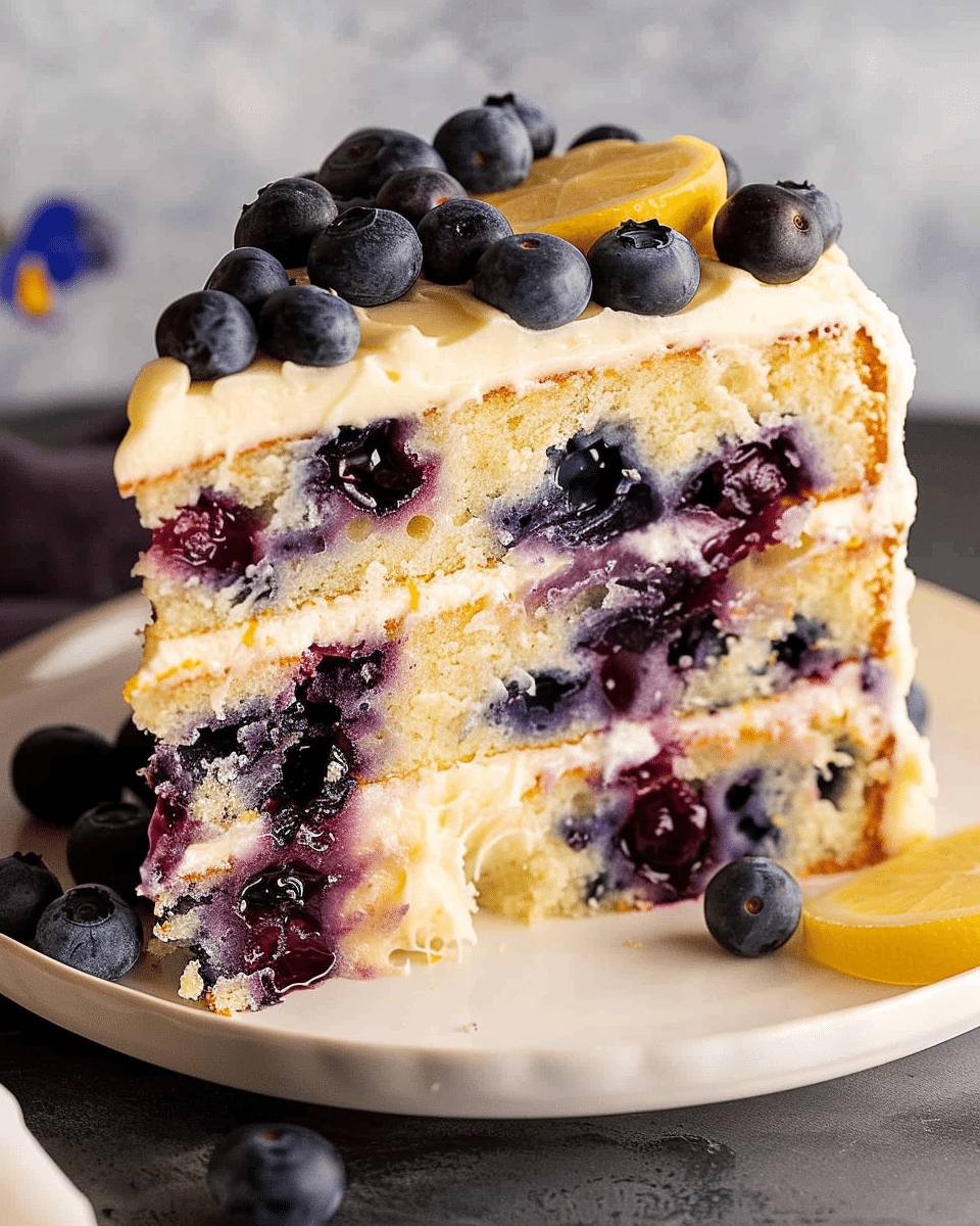 Blueberry Cake with Lemon Frosting