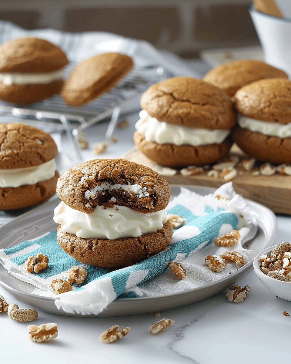 Brittle Nut Gingersnap Whoopie Pies