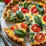 Cherry Tomato, Leek, and Spinach Quiche