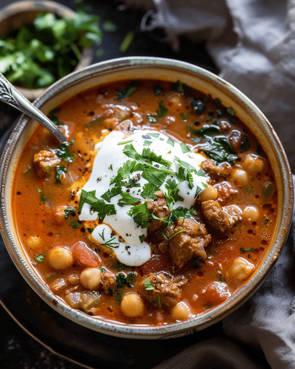 Chickpea Lamb Shawarma Soup