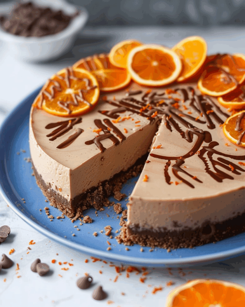 Chocolate Orange Cheesecake {No Bake Recipe}