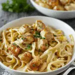 Creamy Fettuccine with Chicken Bites