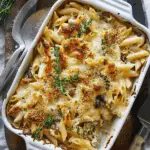 Creamy French Onion Chicken Pasta Bake