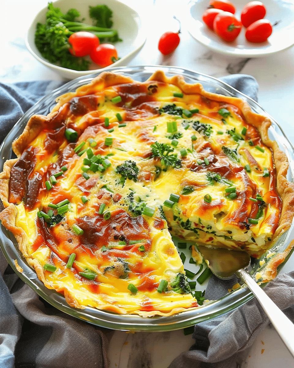 Crustless Quiche {Easy Vegetarian Recipe}