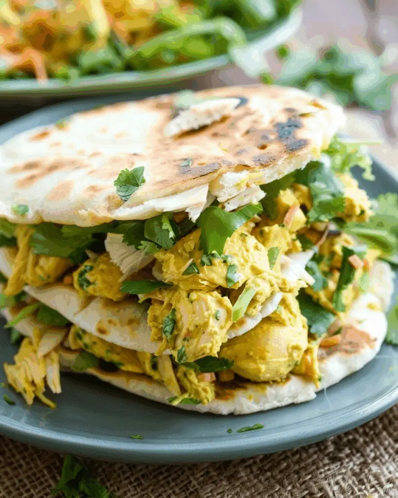 Curried Chicken Salad Sandwiches with Naan
