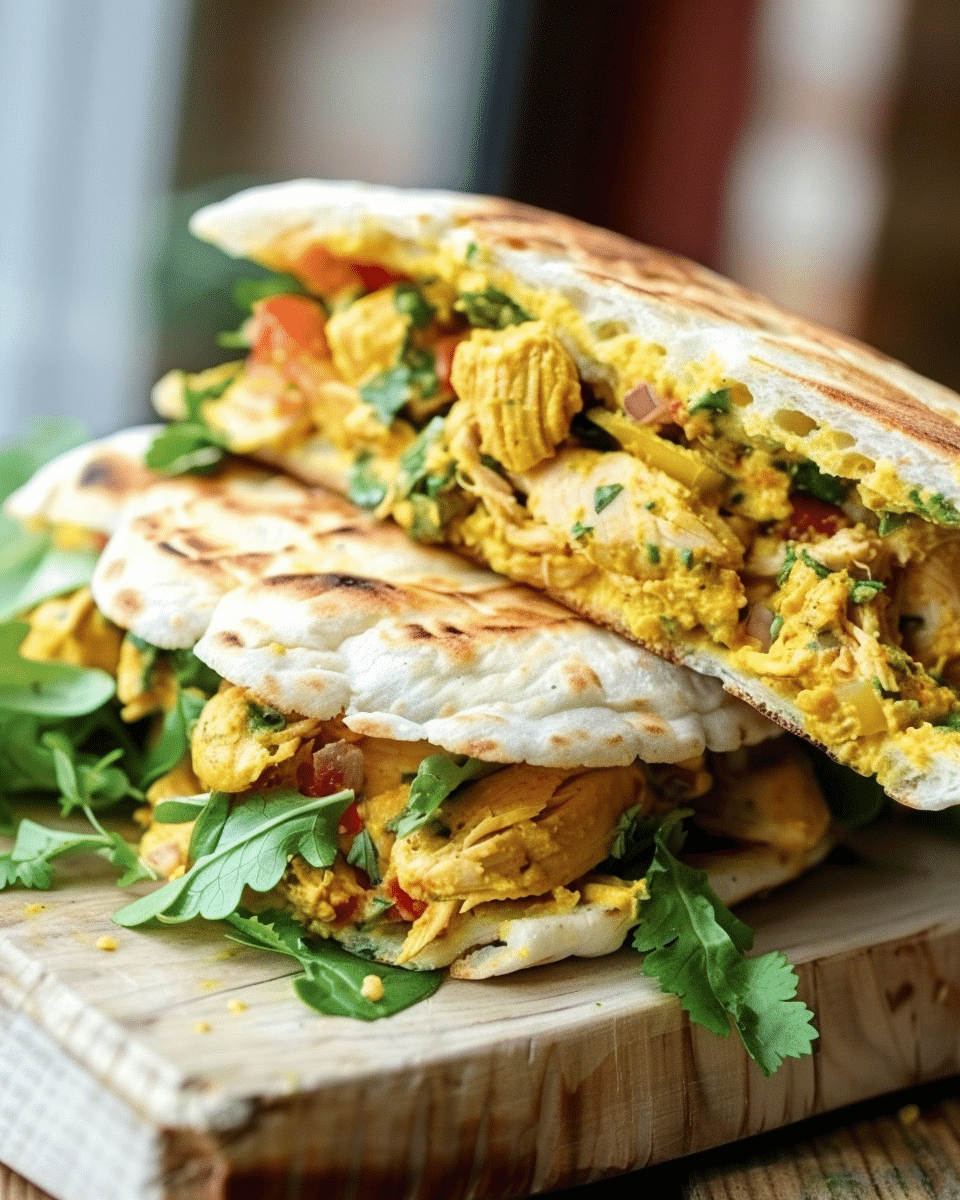 Curried Chicken Salad Sandwiches with Naan