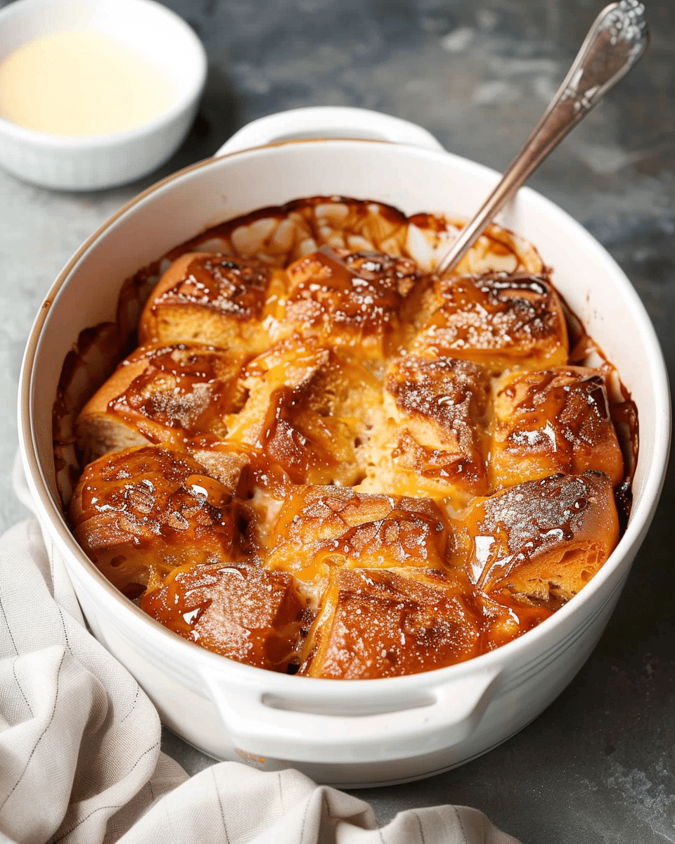 Hot Cross Bun Bread and Butter Pudding