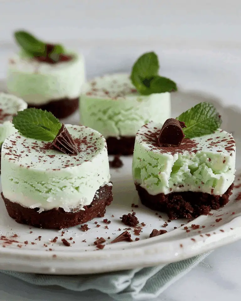 Mini Mint Drop Cheesecakes