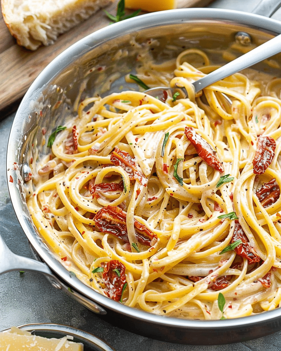 One Pot Creamy Sun Dried Tomato Pasta