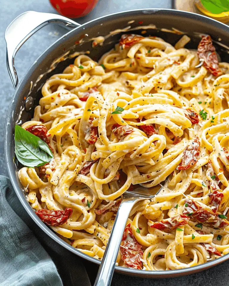 One Pot Creamy Sun Dried Tomato Pasta