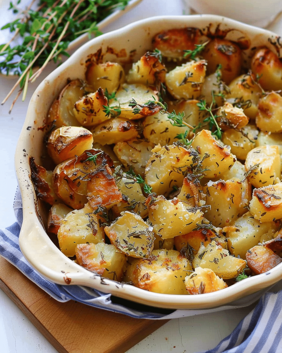 Crunchy Parmentier Potatoes {with Garlic and Herbs}