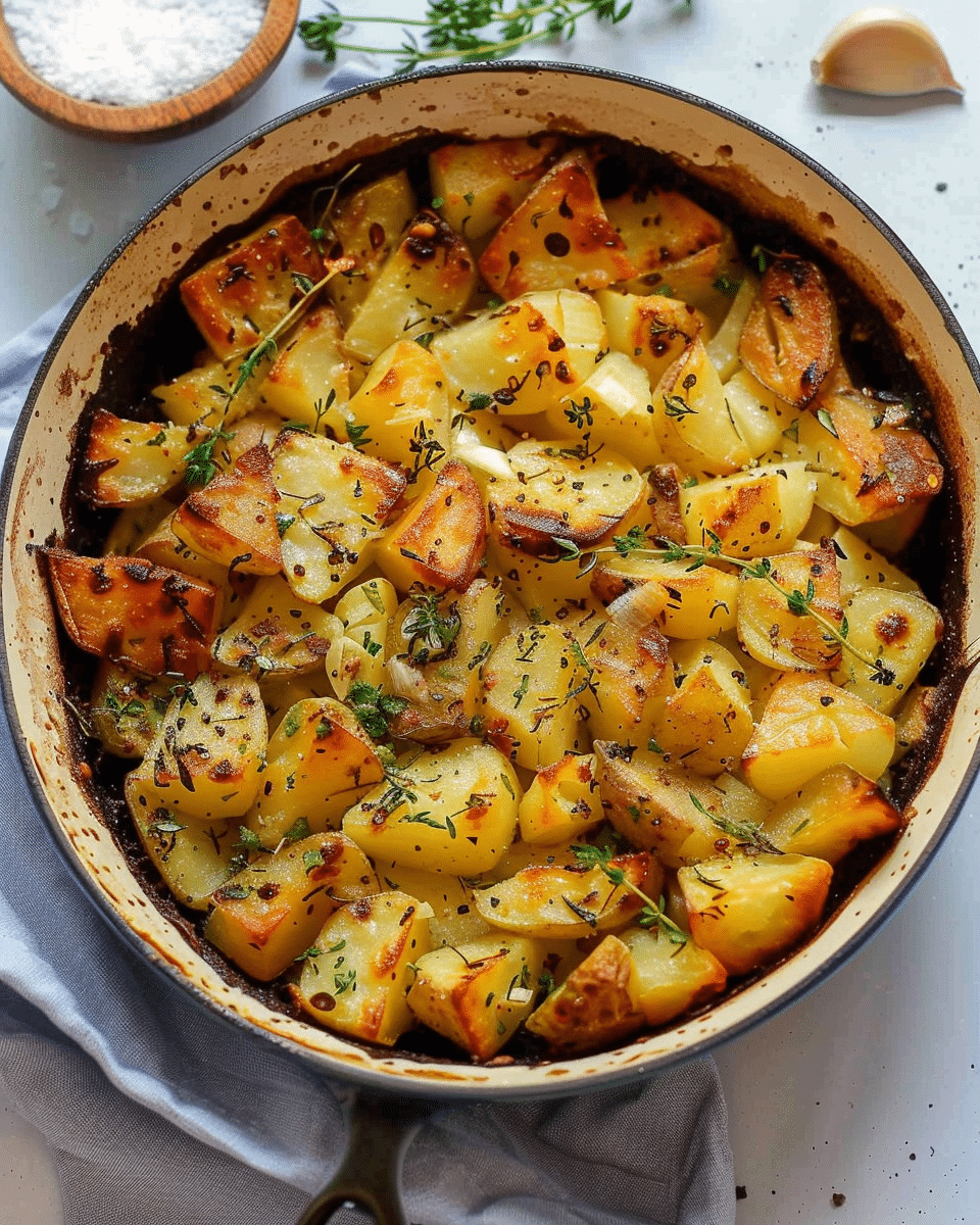 Crunchy Parmentier Potatoes {with Garlic and Herbs}
