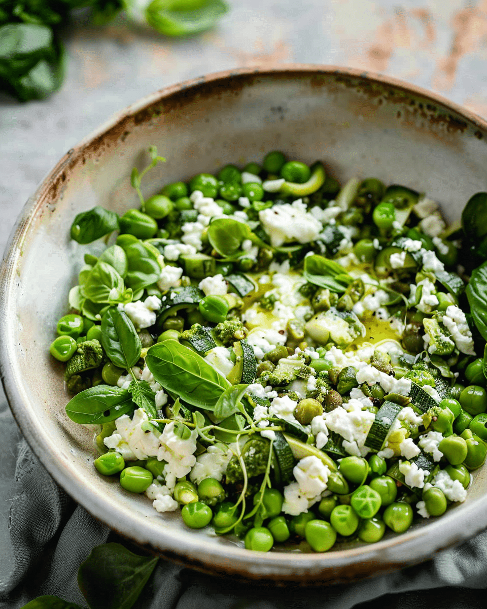 Peas Courgette and Ricotta