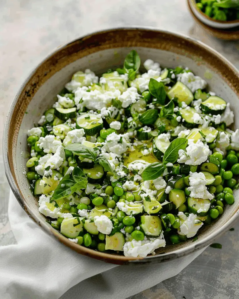 Peas Courgette and Ricotta