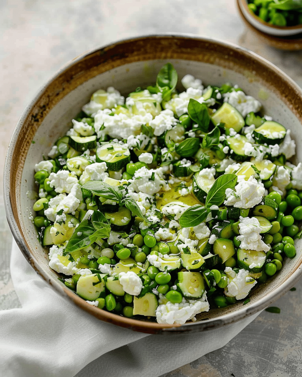 Peas Courgette and Ricotta