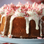 Peppermint Pound Cake with Cream Cheese Peppermint Bark Frosting
