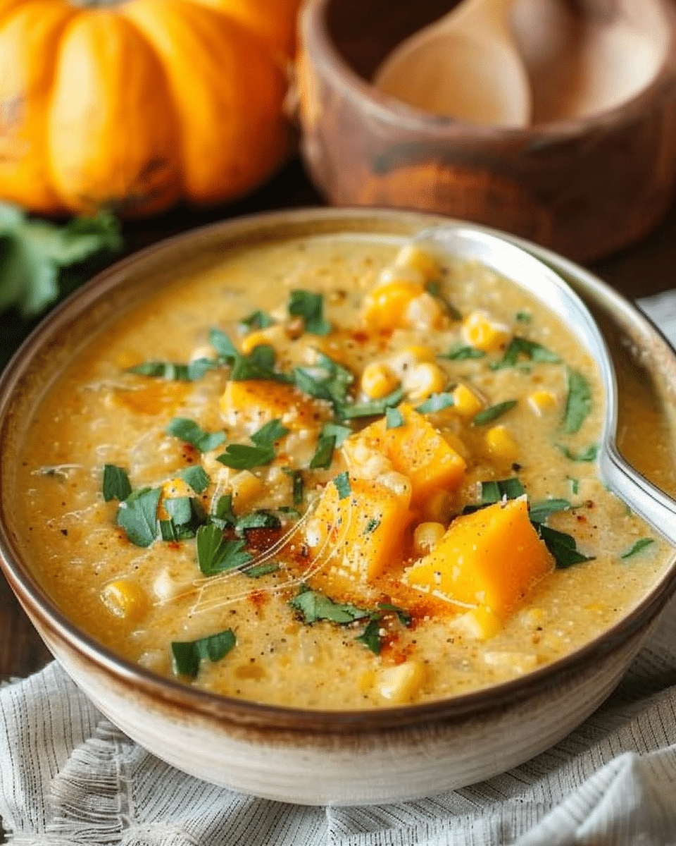 Pumpkin and Chipotle Corn Chowder