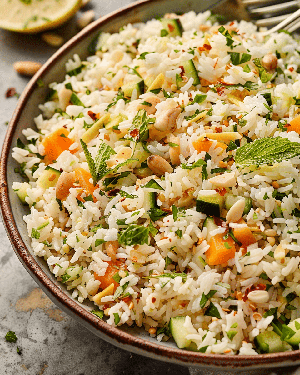 Rice Salad {with Nutty Zesty Dressing}