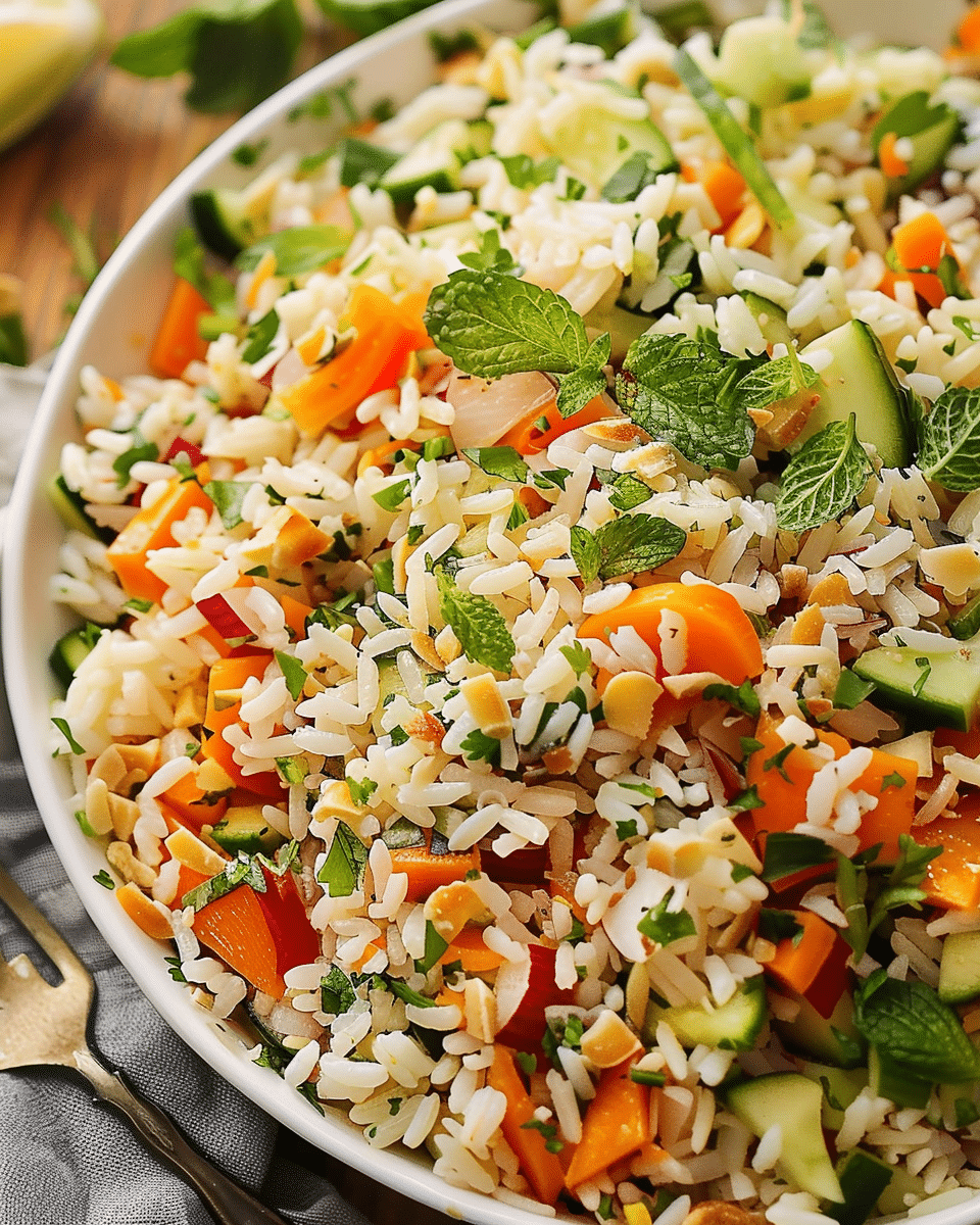 Rice Salad {with Nutty Zesty Dressing}