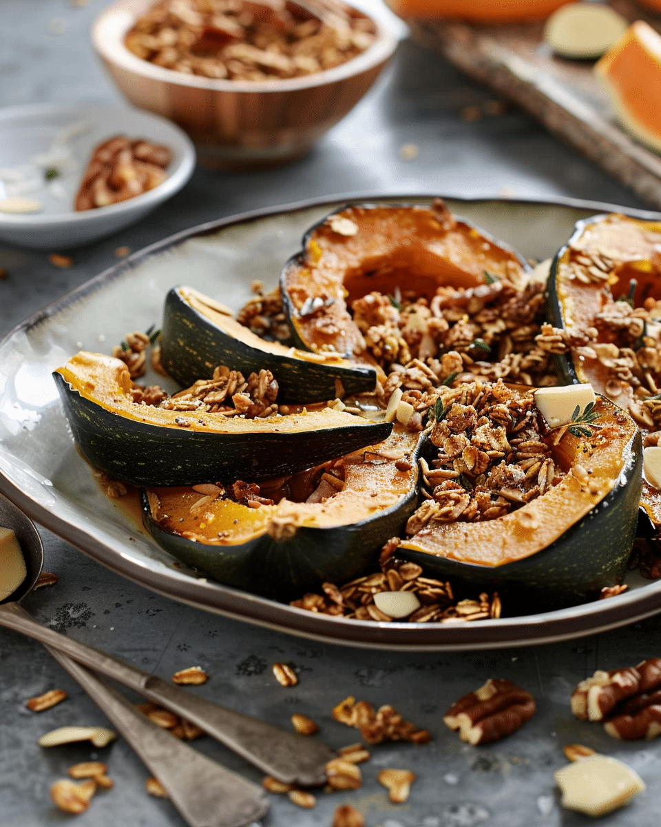 Roasted Kabocha Squash with Savory Granola
