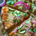 Thai Pizza with Zucchini and Pickled Onions