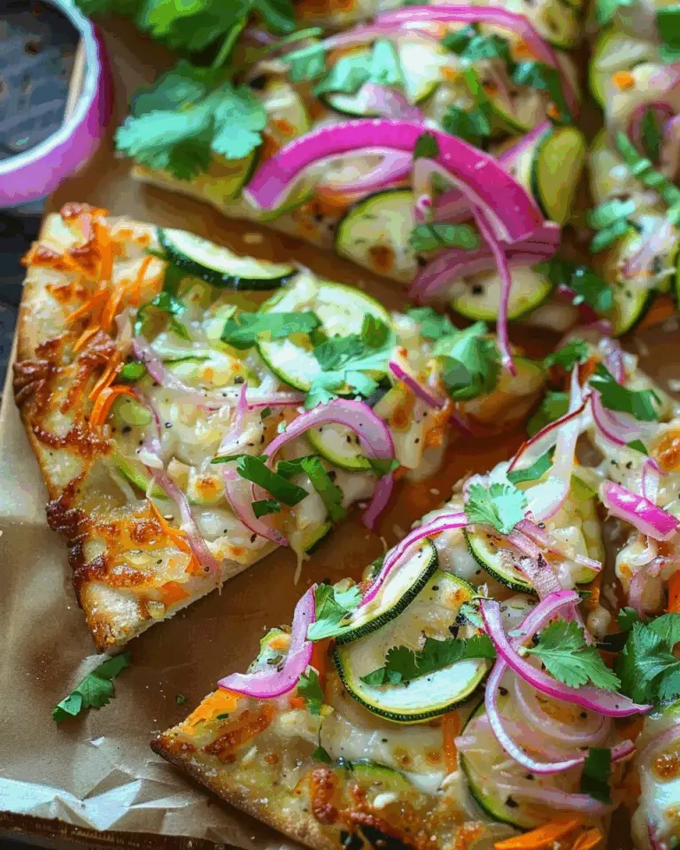 Thai Pizza with Zucchini and Pickled Onions
