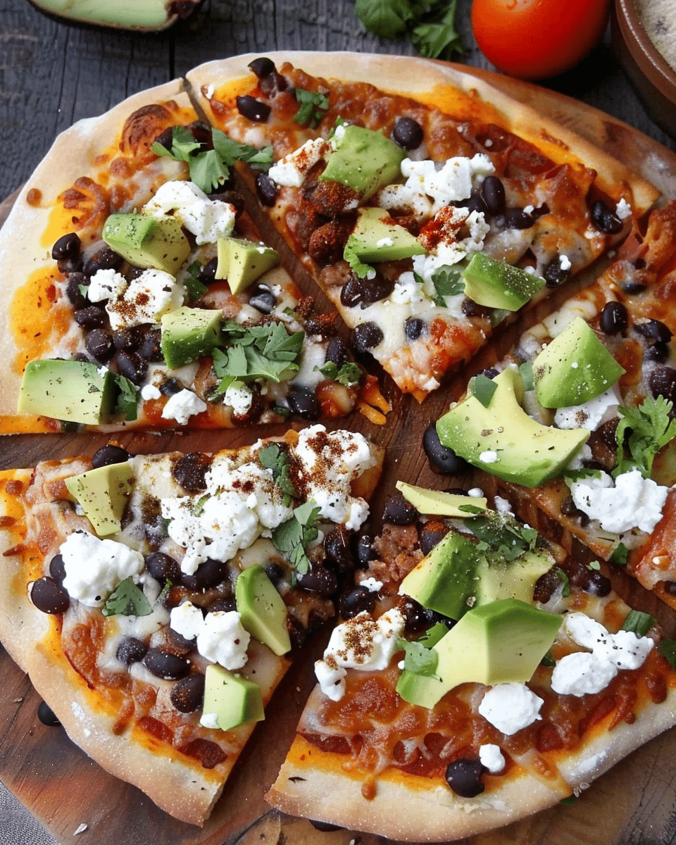 Chipotle Black Bean Pizza with Goat Cheese and Avocados