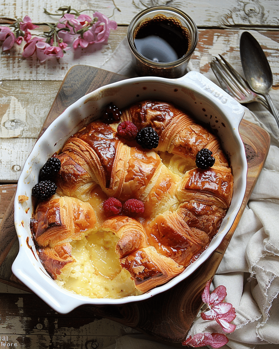 Croissant & Custard Casserole for 2