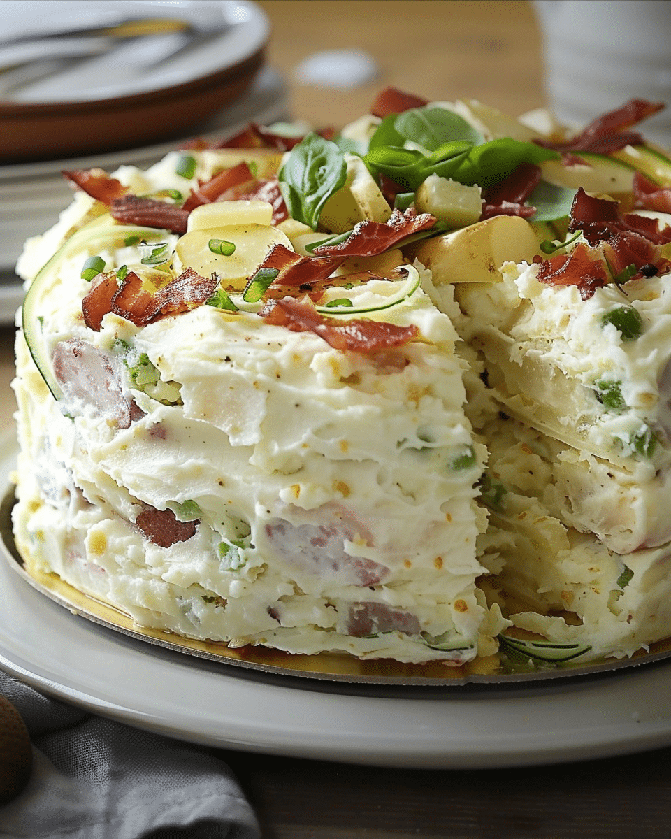 Giant Mashed Potato Salad Cake